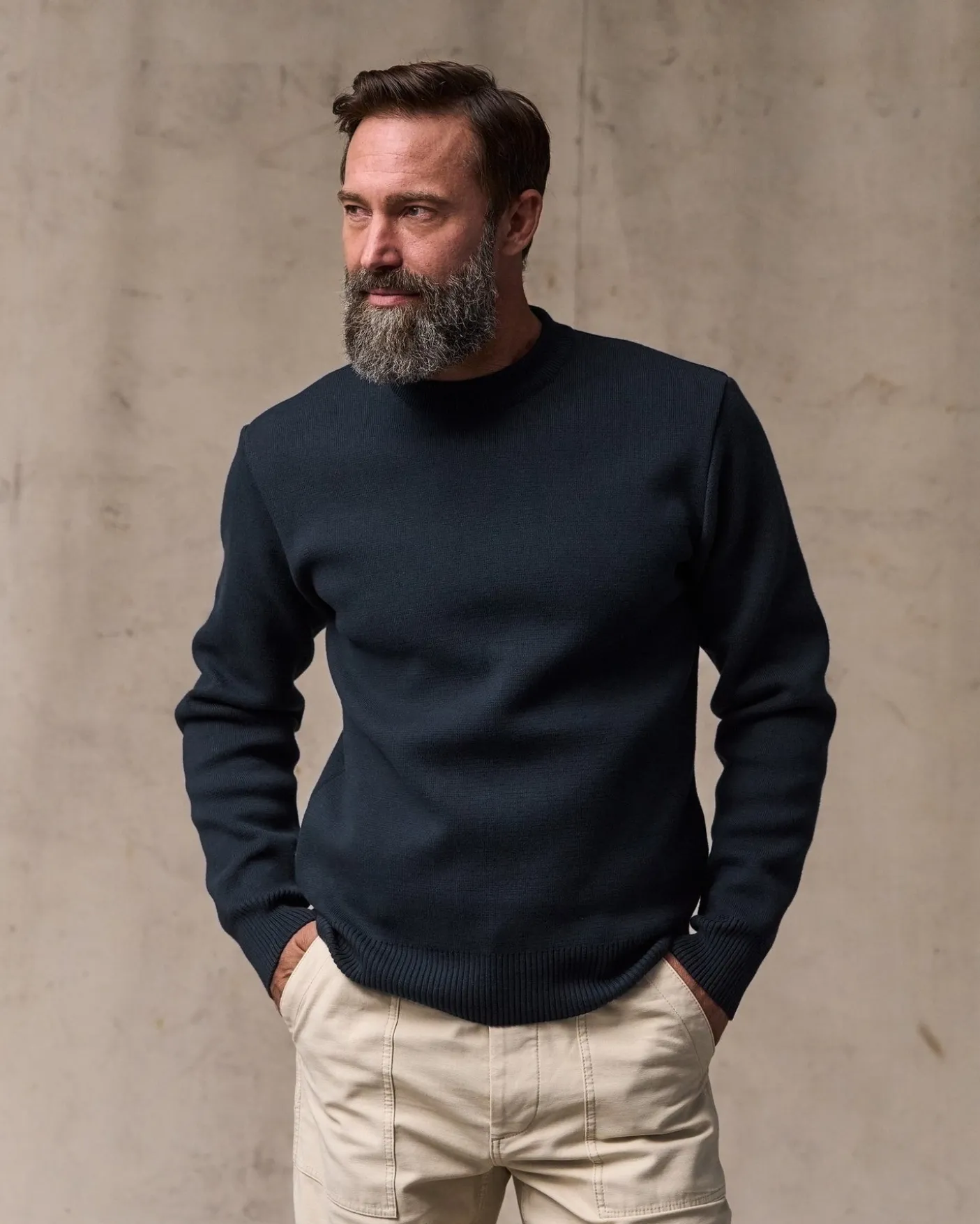 Cotton Crewneck Guide Sweater