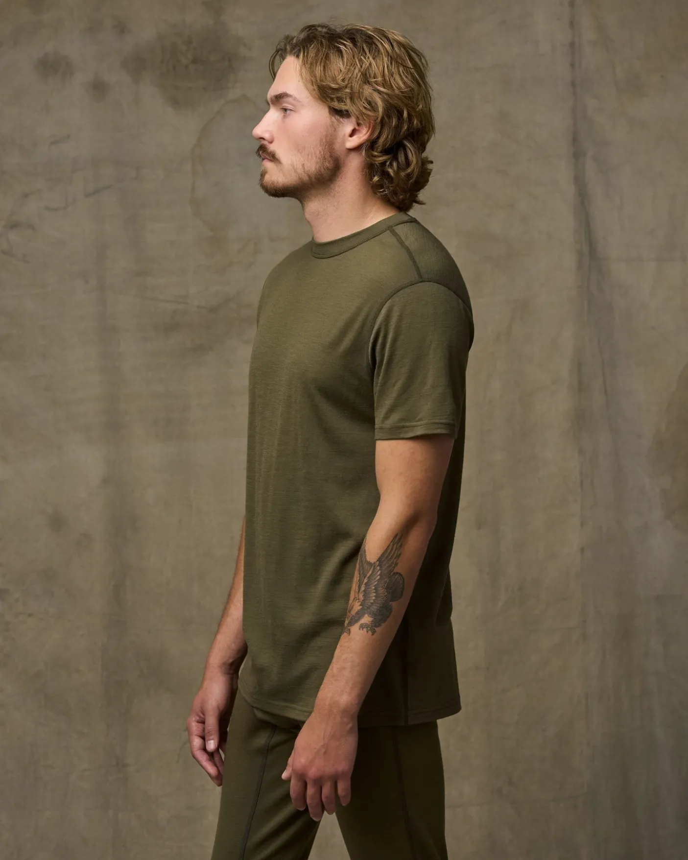 210g Merino Wool Short Sleeve Crewneck T-Shirt