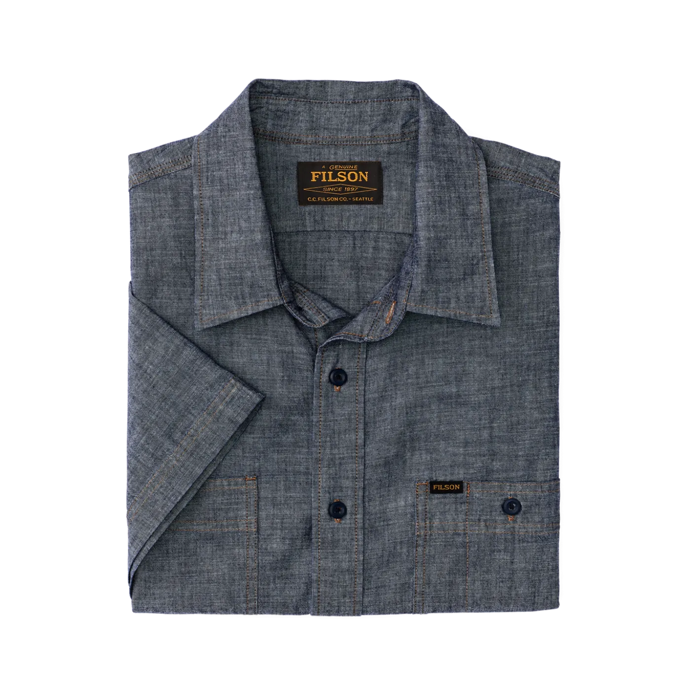 Short Sleeve Chambray Shirt