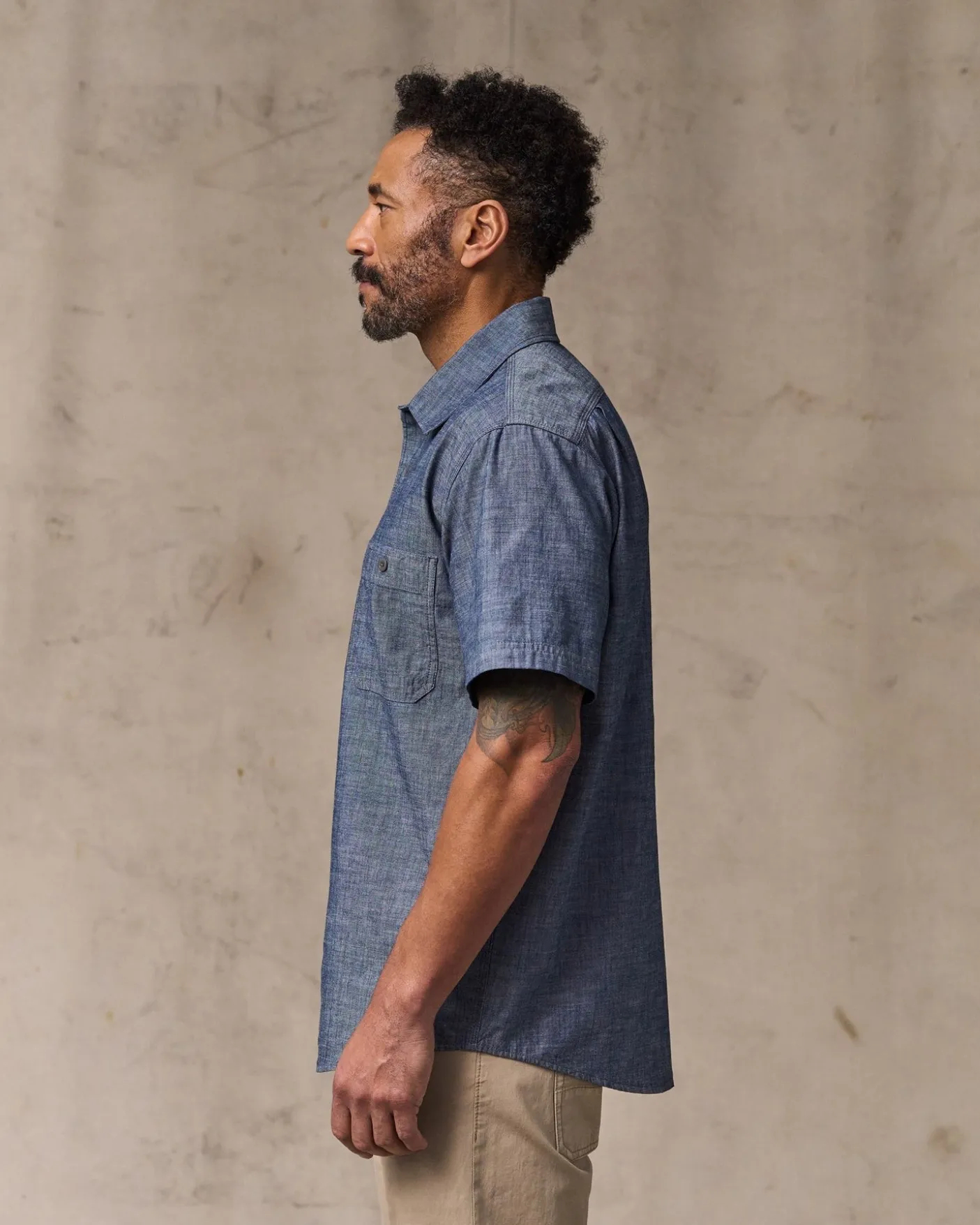 Short Sleeve Chambray Shirt