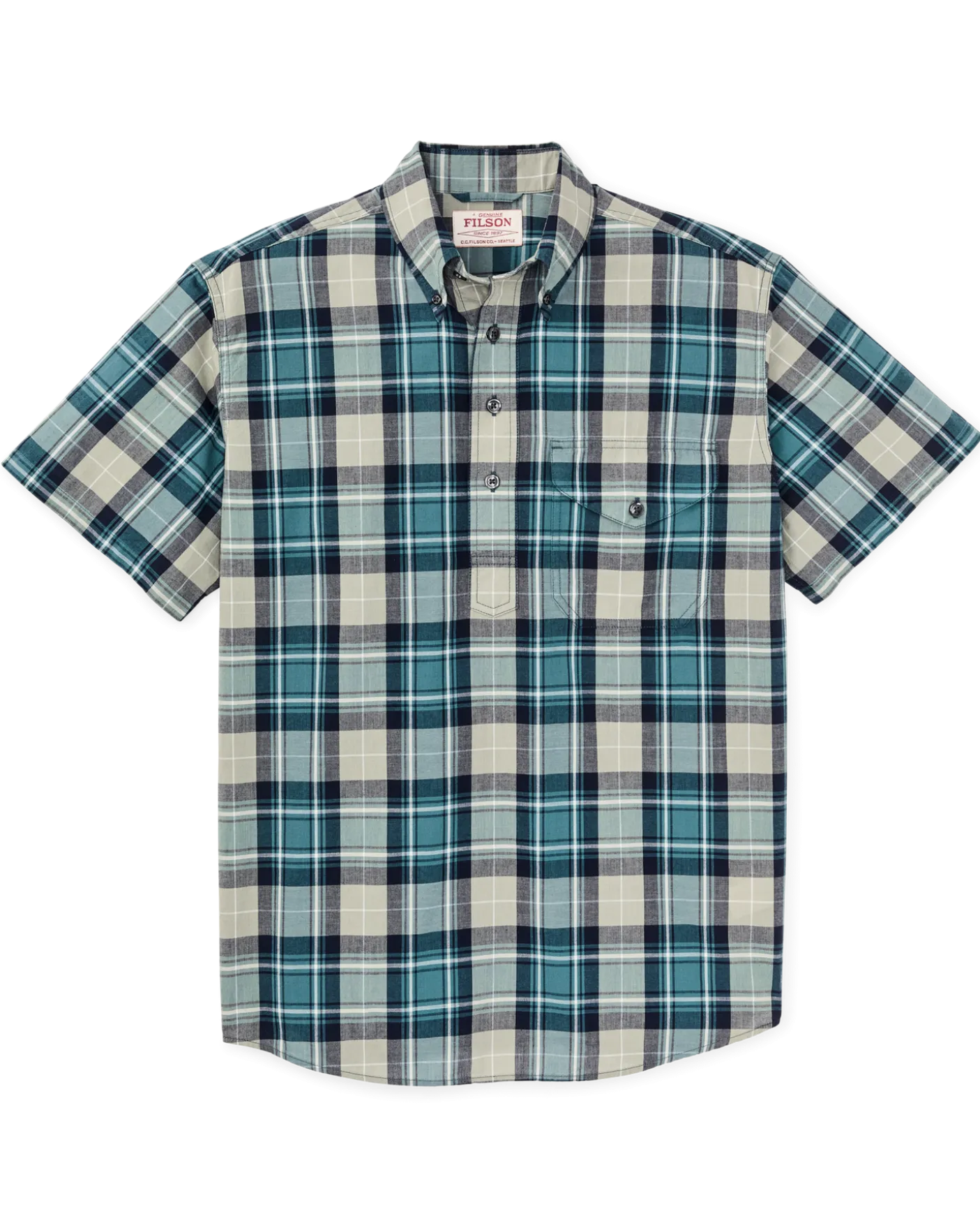 Short Sleeve Madras Popover Shirt