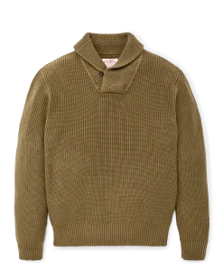 Vintage Cotton Shawl Neck Sweater