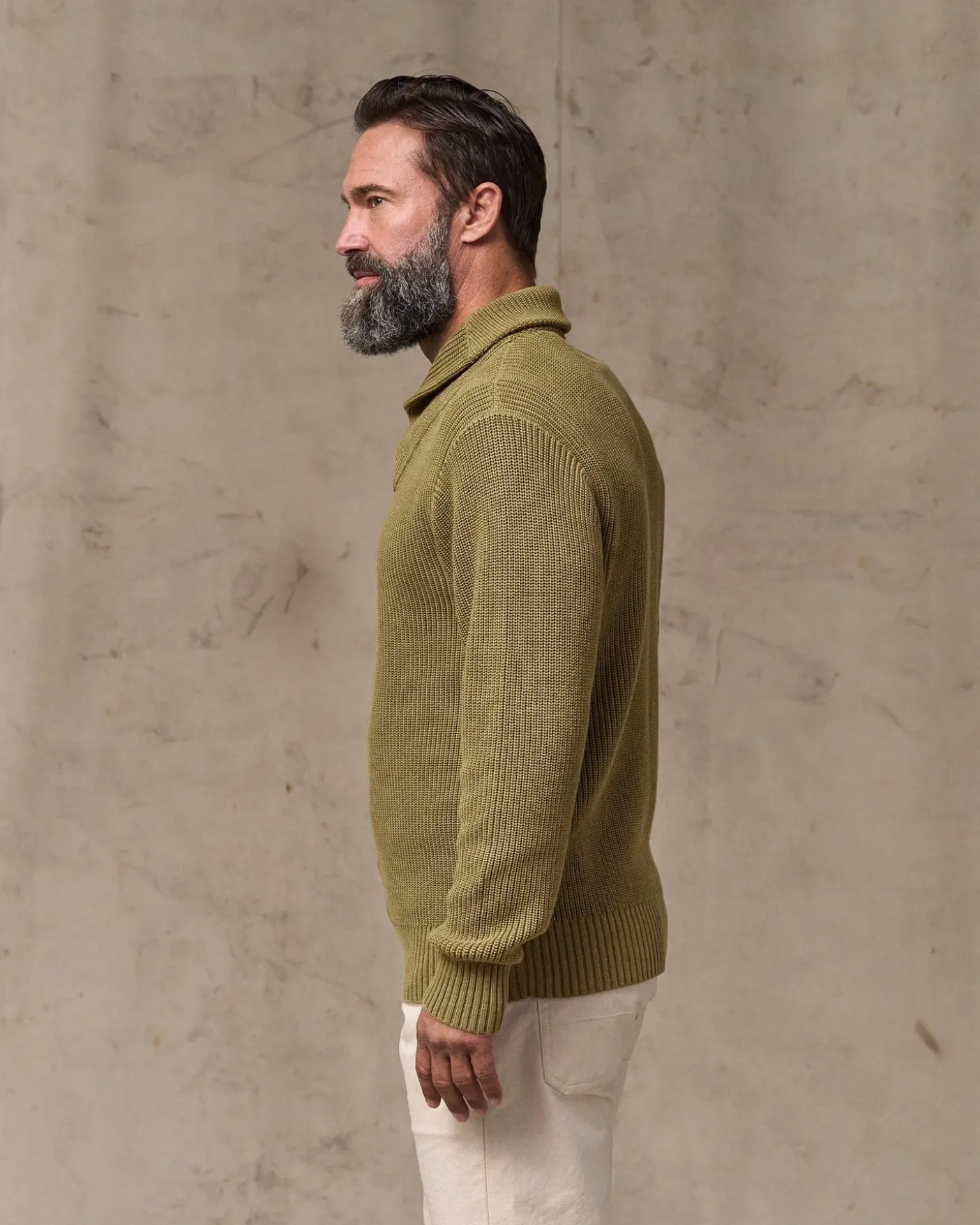 Vintage Cotton Shawl Neck Sweater