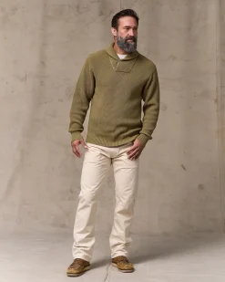 Vintage Cotton Shawl Neck Sweater