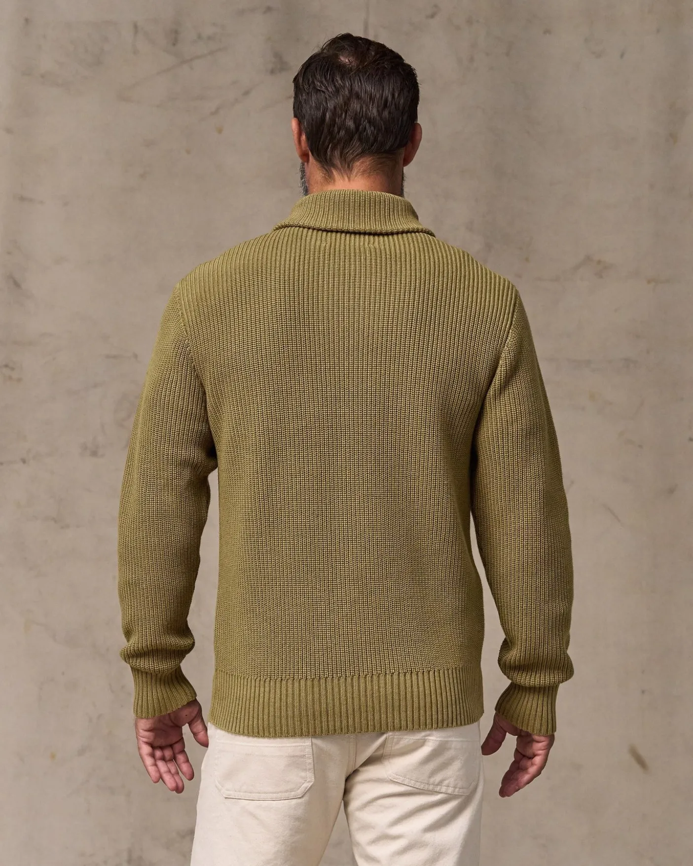 Vintage Cotton Shawl Neck Sweater