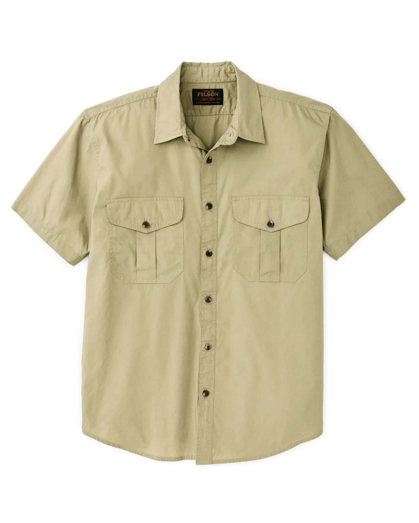 Washed Short Sleeve Feather Cloth Shirt
