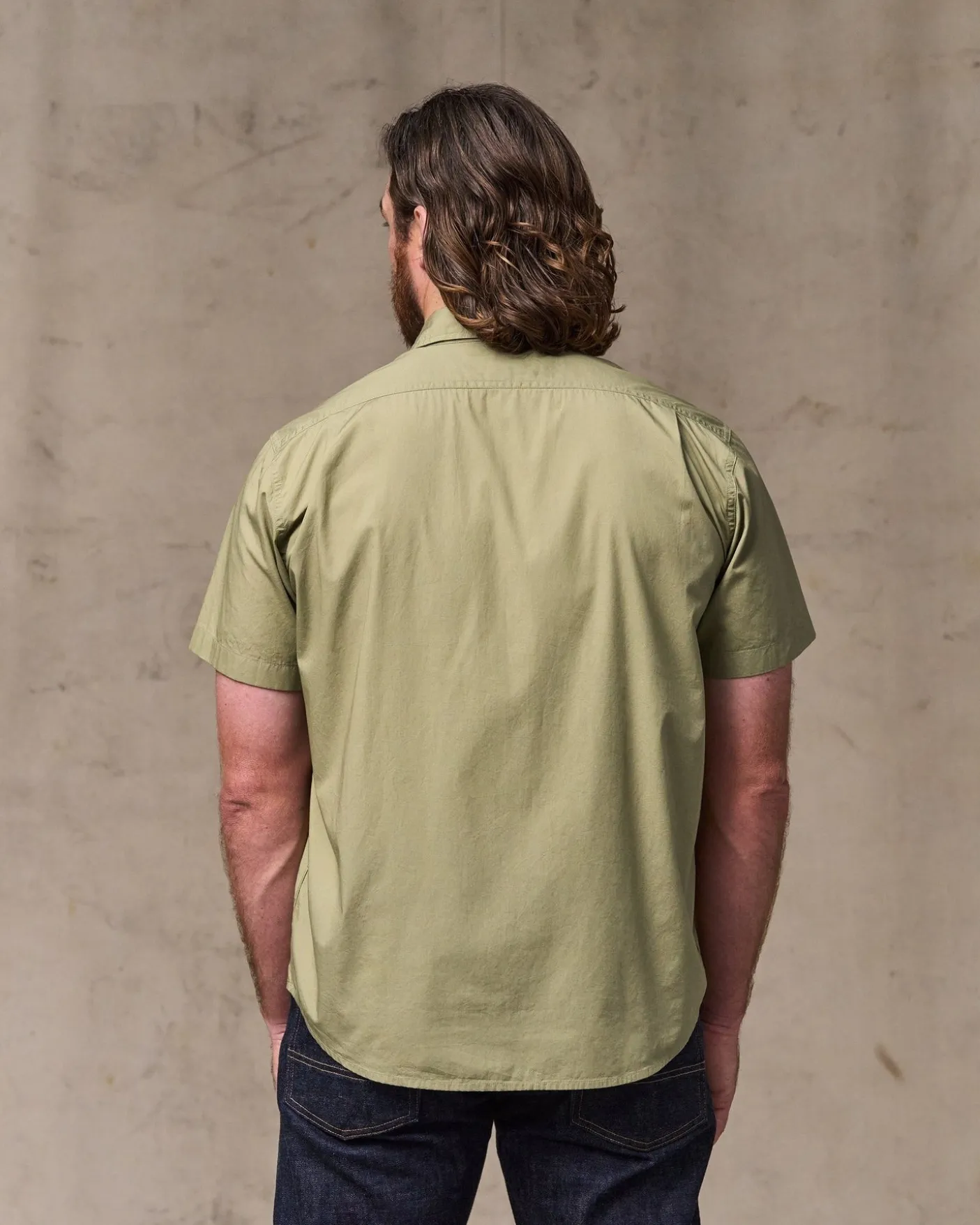 Washed Short Sleeve Feather Cloth Shirt