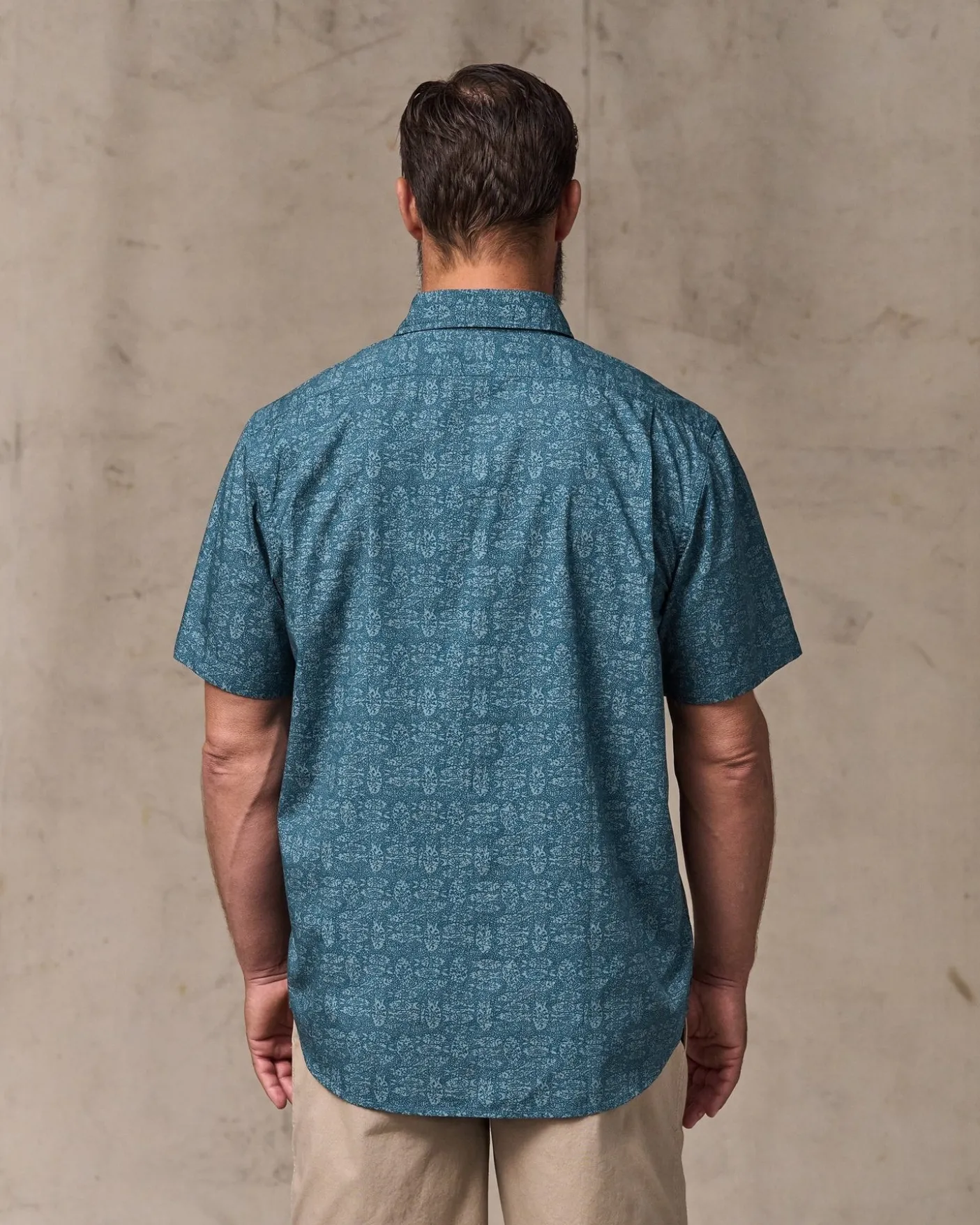 Washed Short Sleeve Feather Cloth Shirt