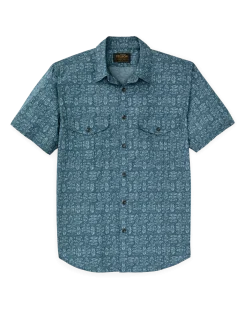 Washed Short Sleeve Feather Cloth Shirt