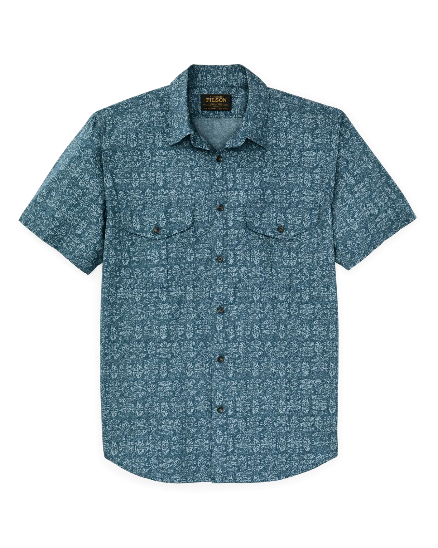 Washed Short Sleeve Feather Cloth Shirt