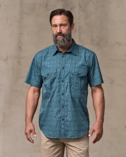 Washed Short Sleeve Feather Cloth Shirt