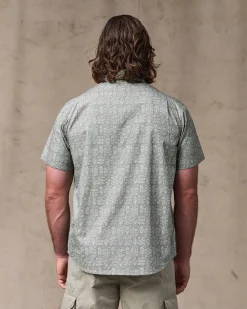 Washed Short Sleeve Feather Cloth Shirt