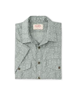 Washed Short Sleeve Feather Cloth Shirt