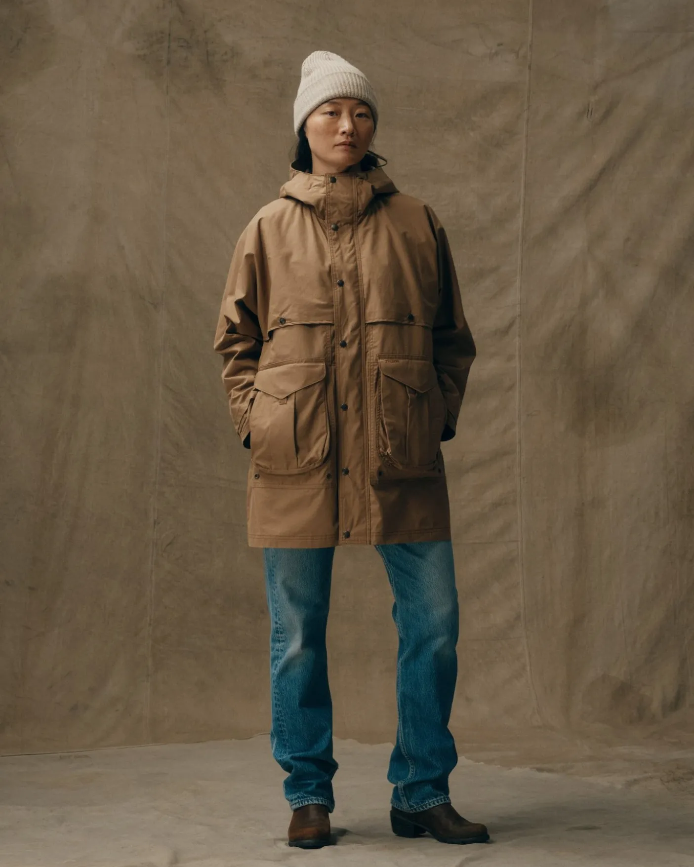Women's Aviator Cloth Long Raincoat