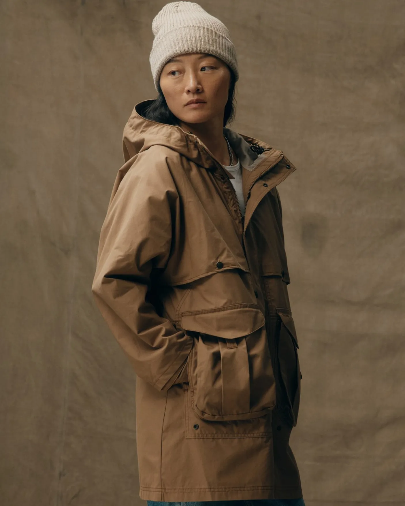 Women's Aviator Cloth Long Raincoat