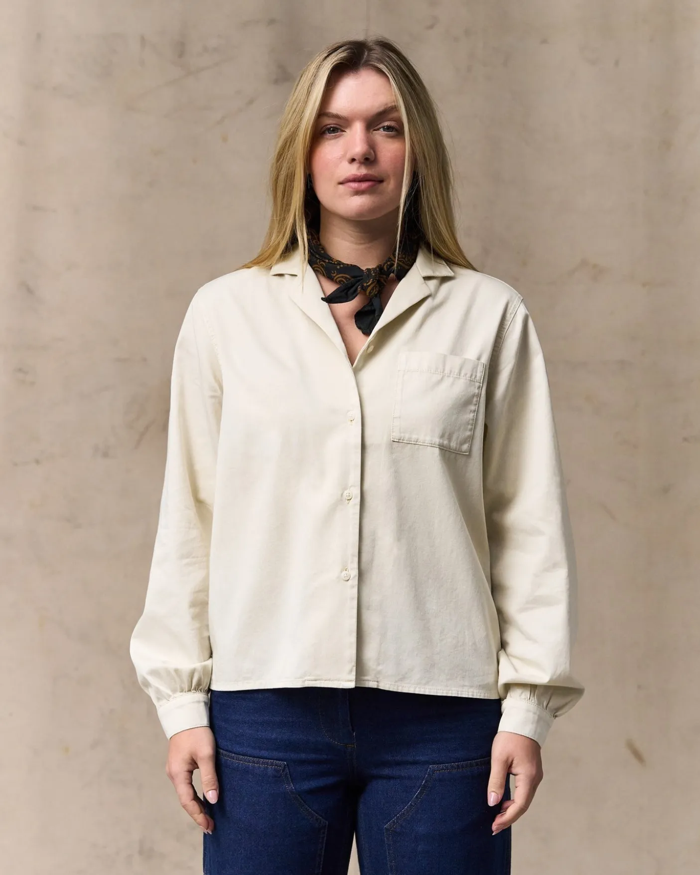 Women's Long Sleeve Twill Camp Shirt