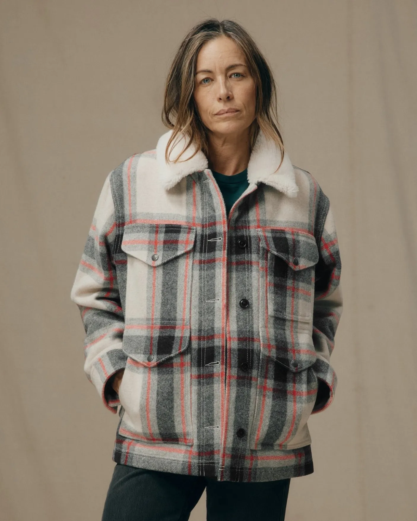 Women's Mackinaw Wool Shearling Cruiser Jacket