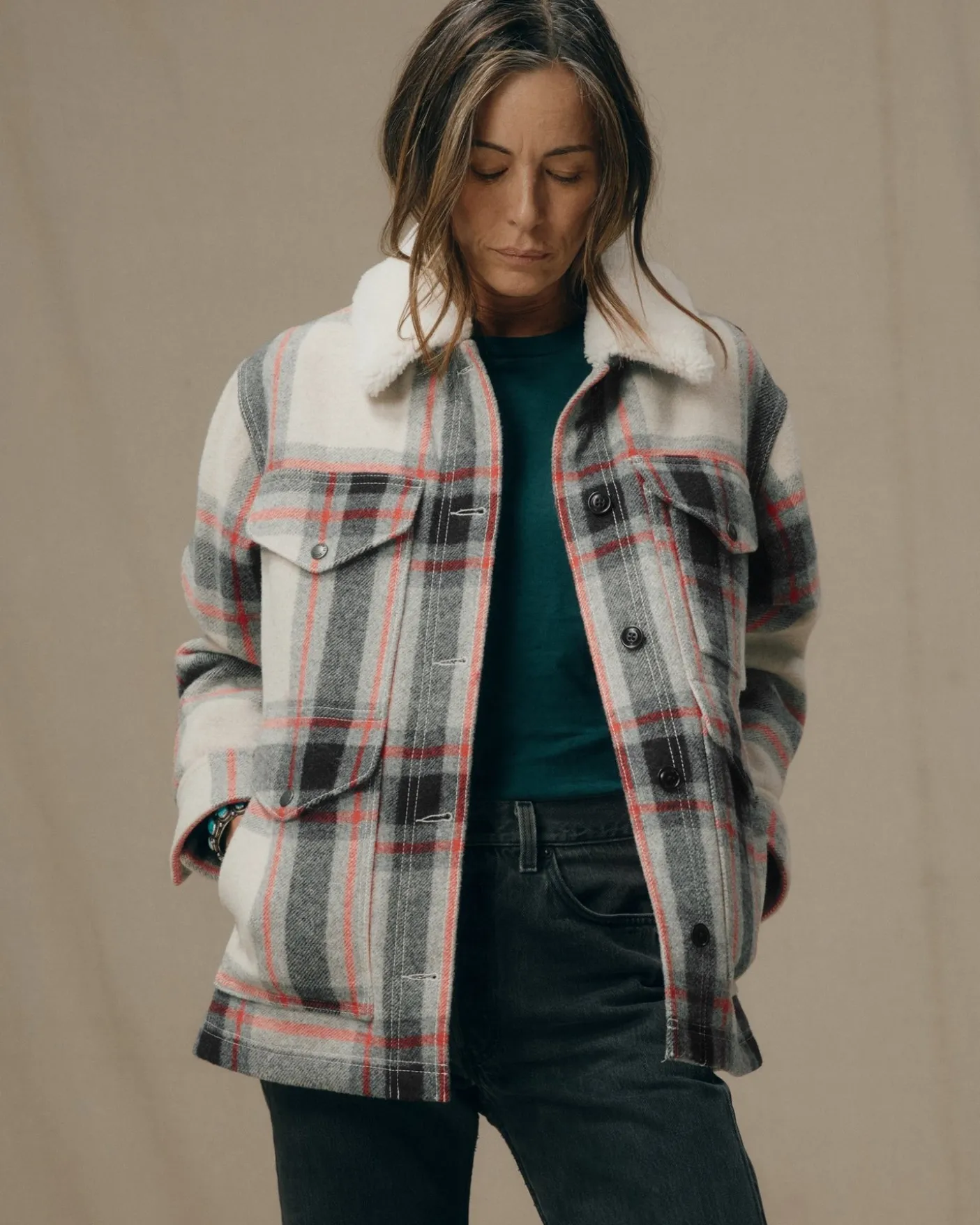 Women's Mackinaw Wool Shearling Cruiser Jacket
