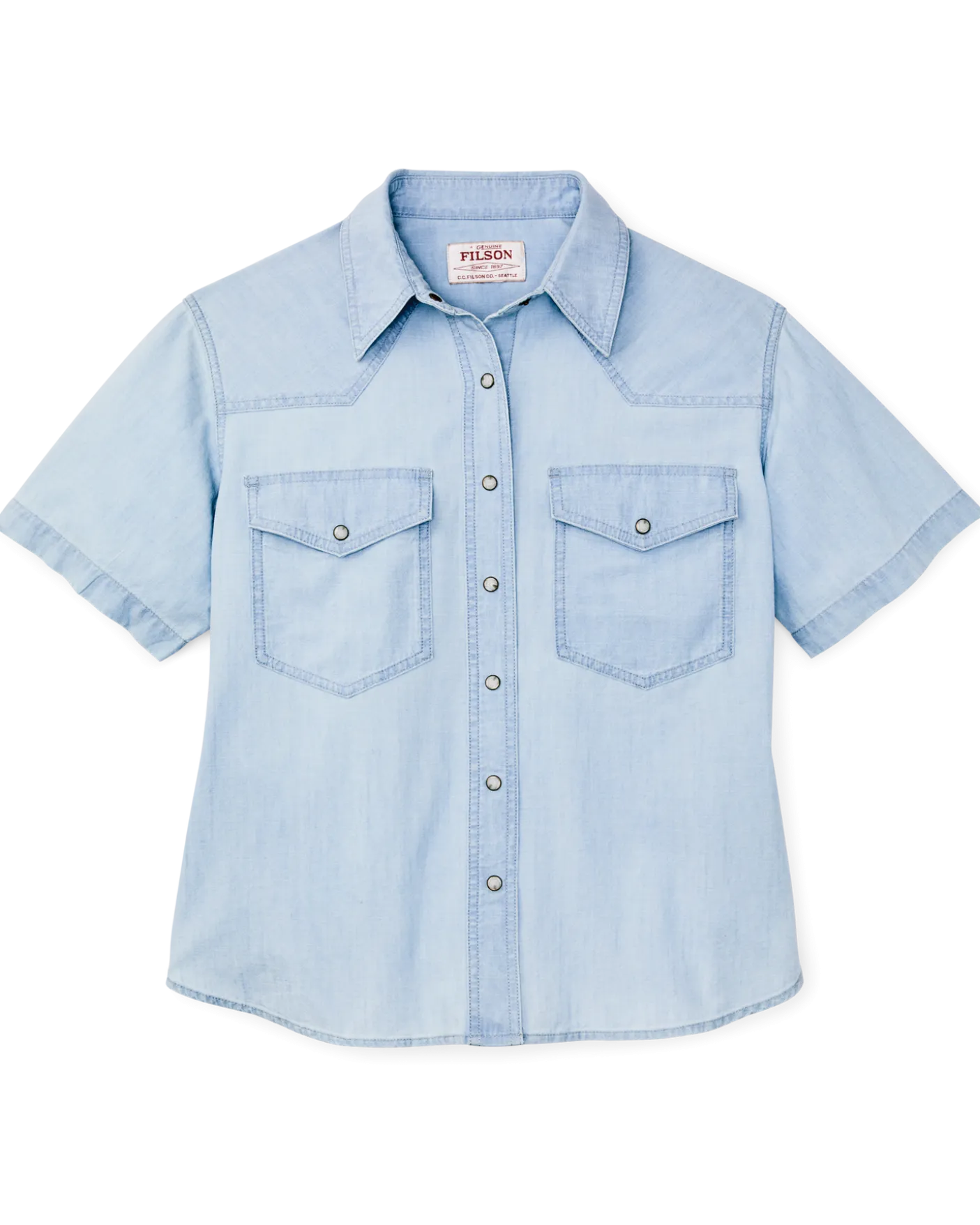 Women's Short Sleeve Chambray Western Shirt