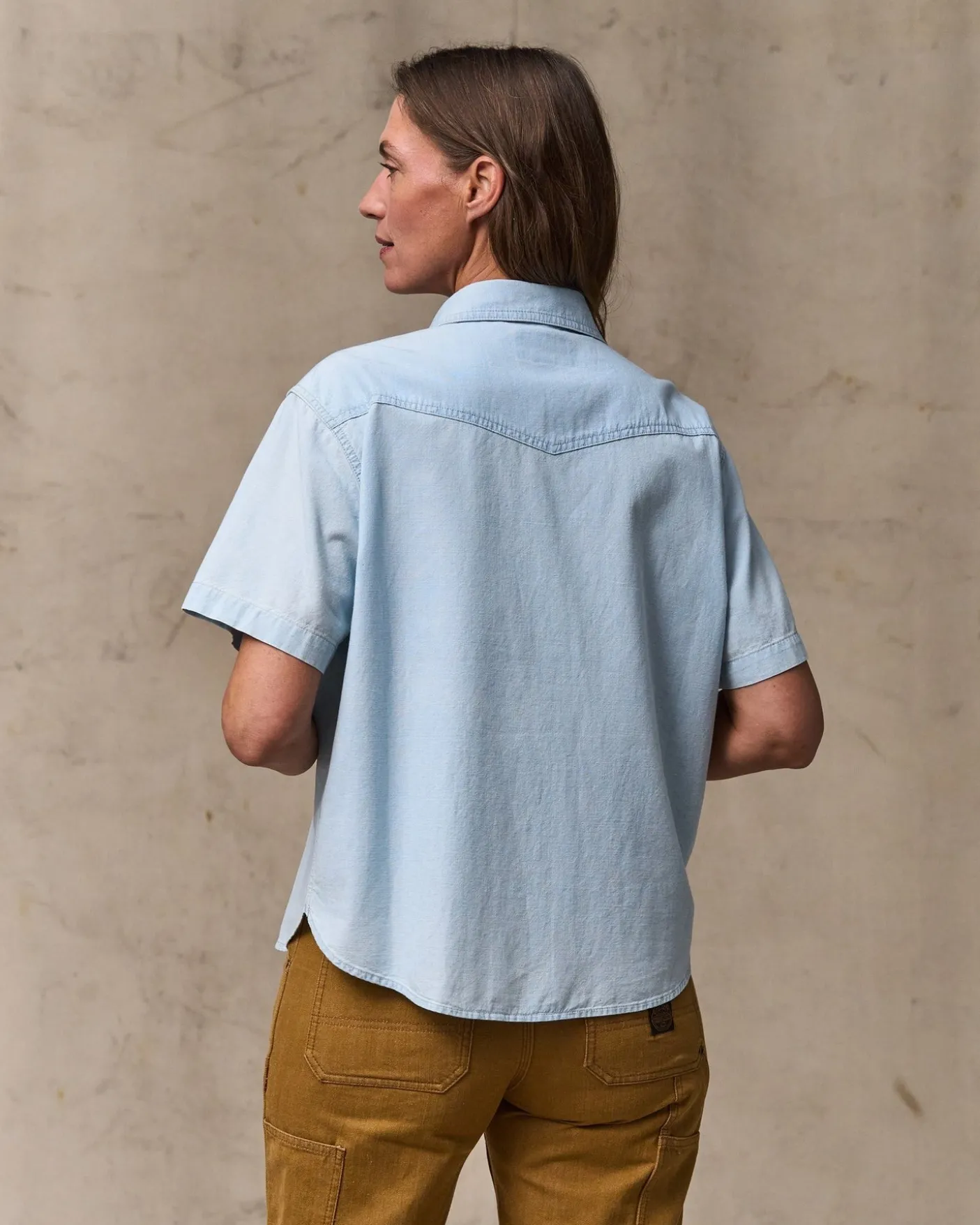 Women's Short Sleeve Chambray Western Shirt