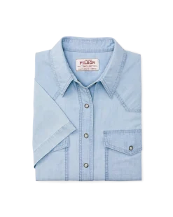 Women's Short Sleeve Chambray Western Shirt