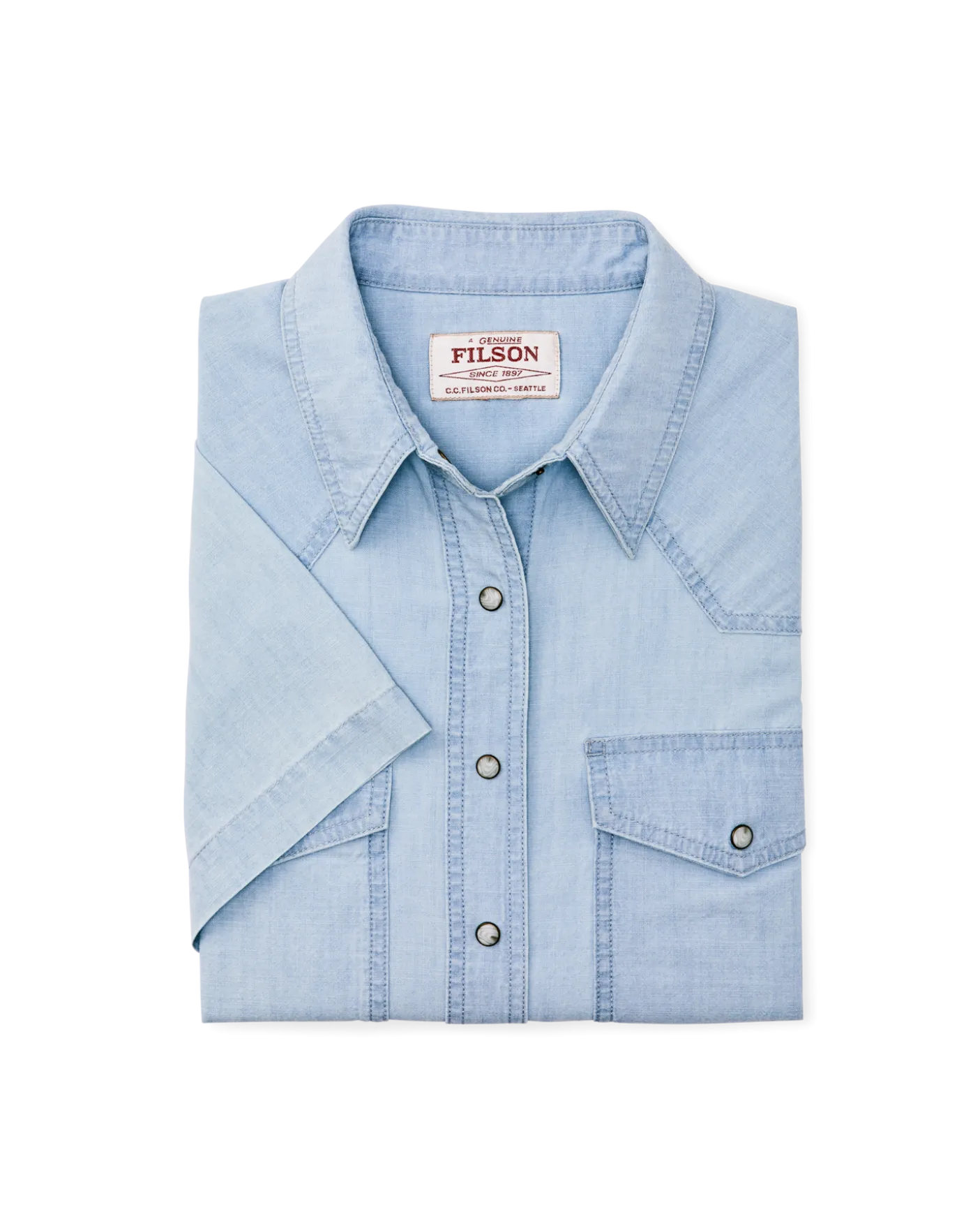 Women's Short Sleeve Chambray Western Shirt