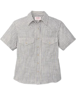 Women's Short Sleeve Chambray Western Shirt