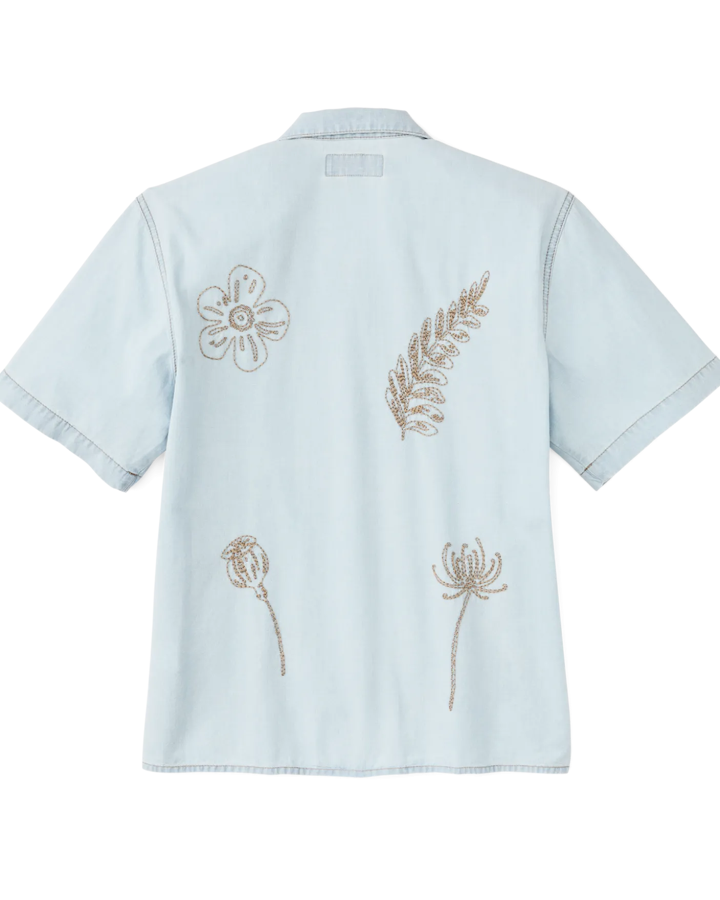 Women's Short Sleeve Embroidered Camp Shirt