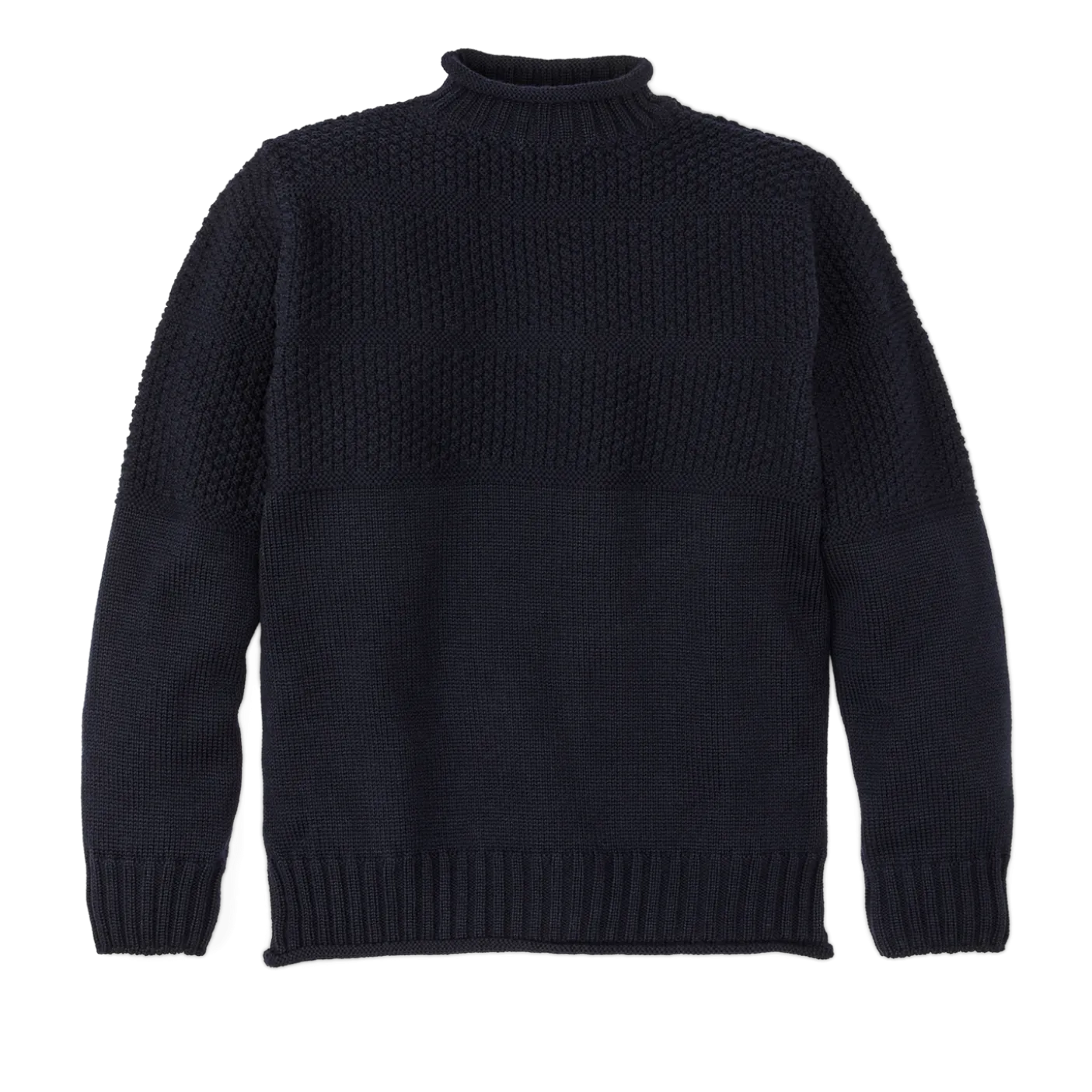 Wool Roll Neck Fisherman's Sweater