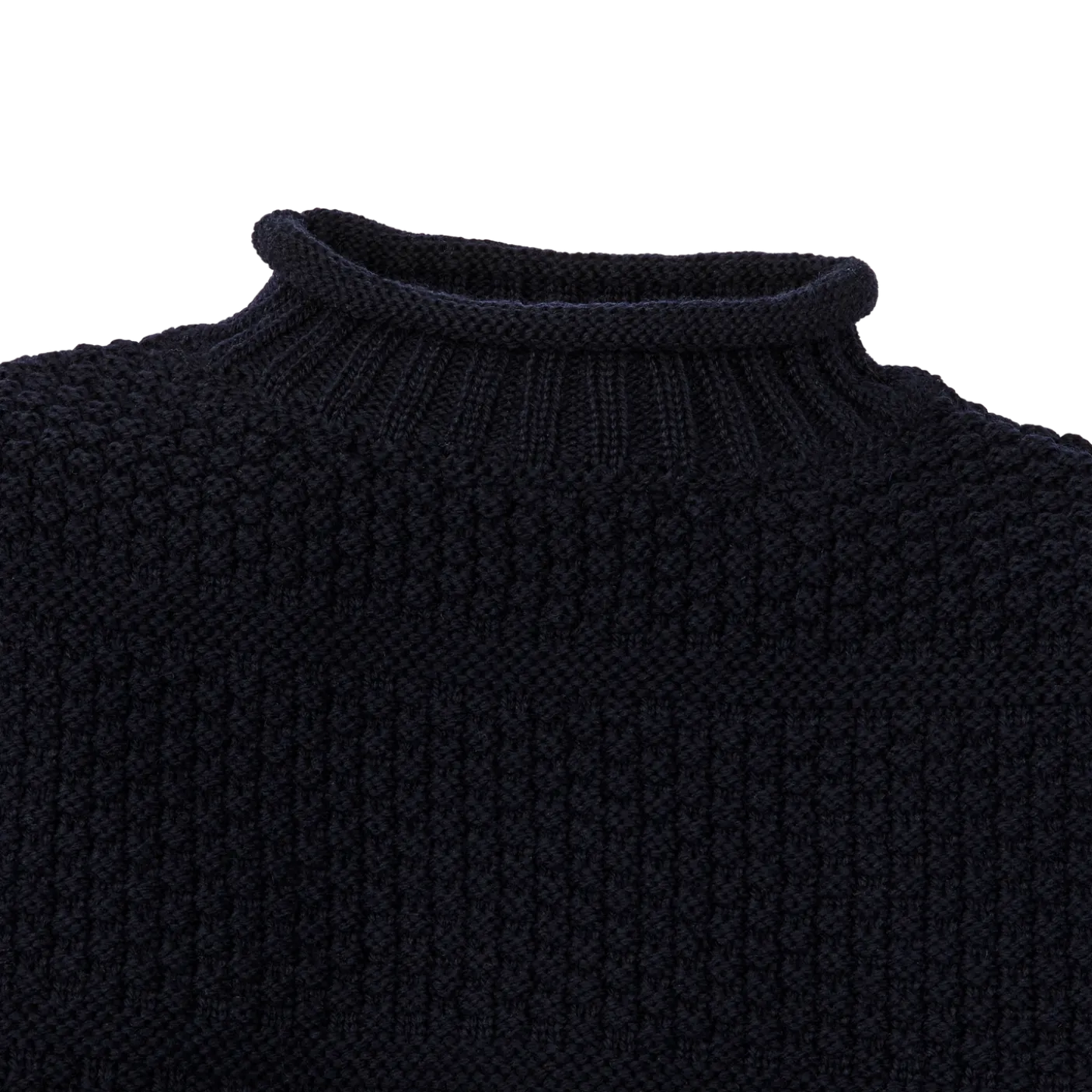 Wool Roll Neck Fisherman's Sweater